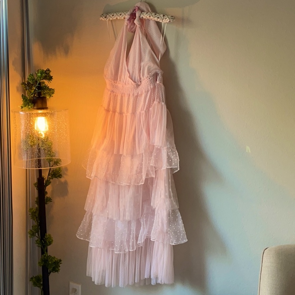 LoveShackFancyXTarget Pink Halter Top Dress Size S